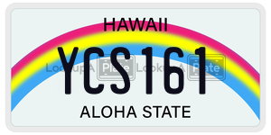 YCS161  license plate in HI