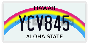 YCV845  license plate in HI