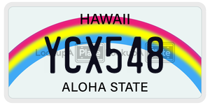YCX548  license plate in HI