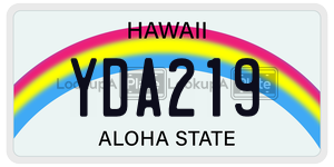 YDA219  license plate in HI