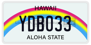 YDB033  license plate in HI