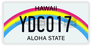 YDC017  license plate in HI