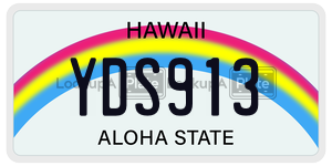YDS913  license plate in HI