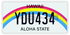 YDU434  license plate in HI