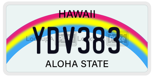 YDV383  license plate in HI