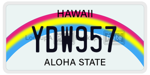 YDW957  license plate in HI