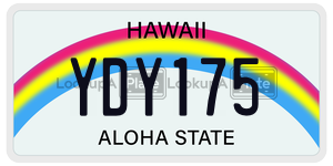 YDY175  license plate in HI