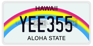 YEE355  license plate in HI