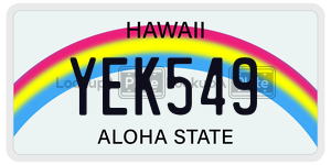 YEK549  license plate in HI