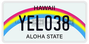 YEL038  license plate in HI