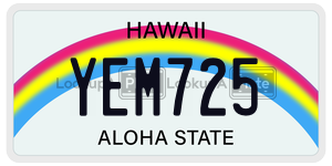 YEM725  license plate in HI