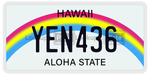 YEN436  license plate in HI