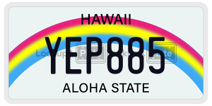 YEP885  license plate in HI