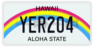 YER204  license plate in HI