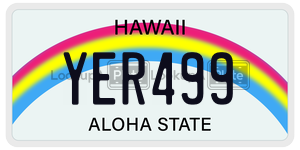 YER499  license plate in HI