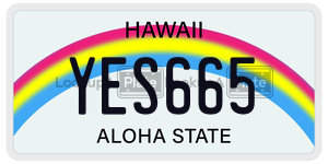 YES665  license plate in HI