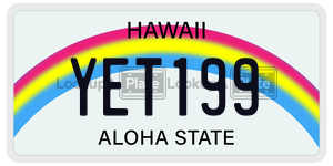 YET199  license plate in HI