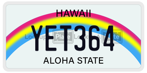 YET364  license plate in HI