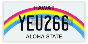 YEU266  license plate in HI