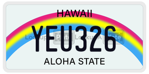 YEU326  license plate in HI