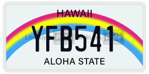 YFB541  license plate in HI