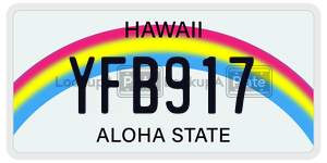 YFB917  license plate in HI