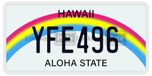 YFE496  license plate in HI