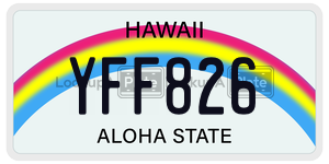 YFF826  license plate in HI