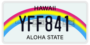 YFF841  license plate in HI