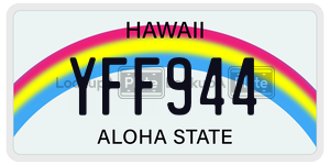 YFF944  license plate in HI