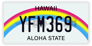 YFM369  license plate in HI