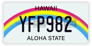 YFP982  license plate in HI
