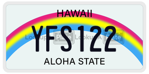 YFS122  license plate in HI