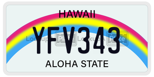 YFV343  license plate in HI