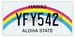 YFY542  license plate in HI