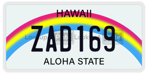ZAD169  license plate in HI