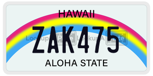 ZAK475  license plate in HI