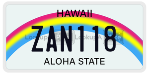 ZAN118  license plate in HI