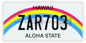 ZAR703  license plate in HI
