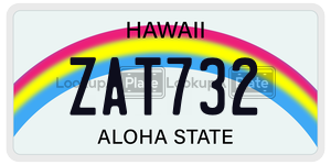 ZAT732  license plate in HI
