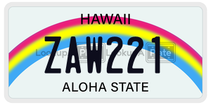 ZAW221  license plate in HI