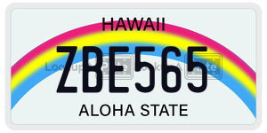 ZBE565  license plate in HI
