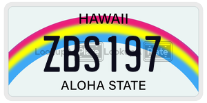 ZBS197  license plate in HI