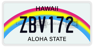 ZBV172  license plate in HI