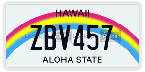 ZBV457  license plate in HI