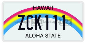 ZCK111  license plate in HI