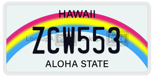 ZCW553  license plate in HI