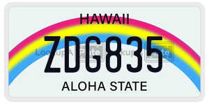 ZDG835  license plate in HI