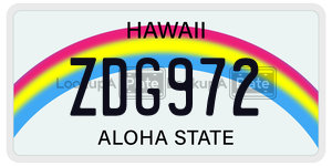 ZDG972  license plate in HI