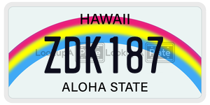 ZDK187  license plate in HI